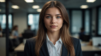 Fototapeta premium portrait of a business woman, blurred office background