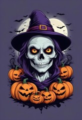 Halloween design vector for t-shirt design pumpkin