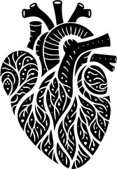 Silhouette of a Human Heart, Medical Illustration, Cardiovascular Health, Anatomy Study, Heart Health Awareness, Cardiology Education, Heart Disease Prevention, Science and Biology Learning, Healthcar