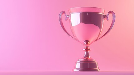 Winner trophy, pink gold champion trophy. Ai generation