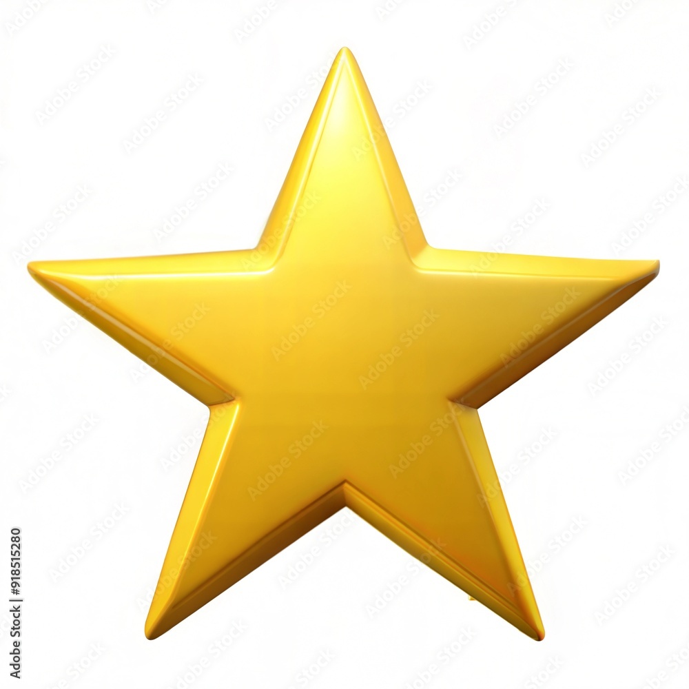 Wall mural gold star on white background