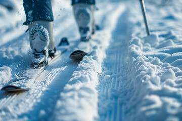 Winter Sports Competitions Featuring Cross Country Skiing on Fresh Snowy Trails