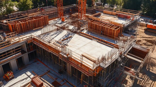 Site of mass-timber building construction