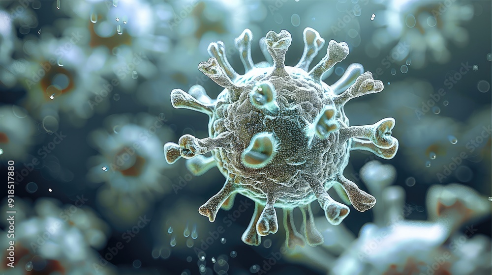 Poster graphic resource for virus bacteria. a molecule human cell microbiology. generative ai.