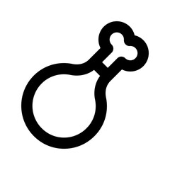 chicken leg line icon