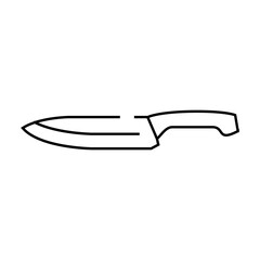 chef knife line icon vector. chef knife sign. isolated contour symbol black illustration