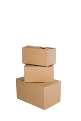 Closed cardboard boxes, ready for transport