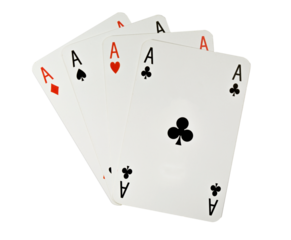 Playing cards on transparent background