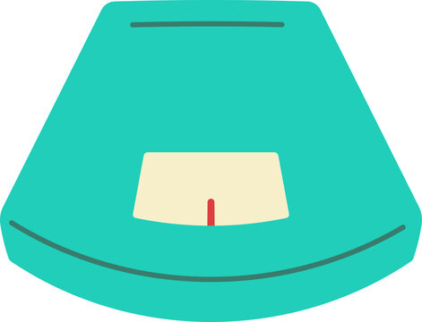 Blue scale for checking weight and mass