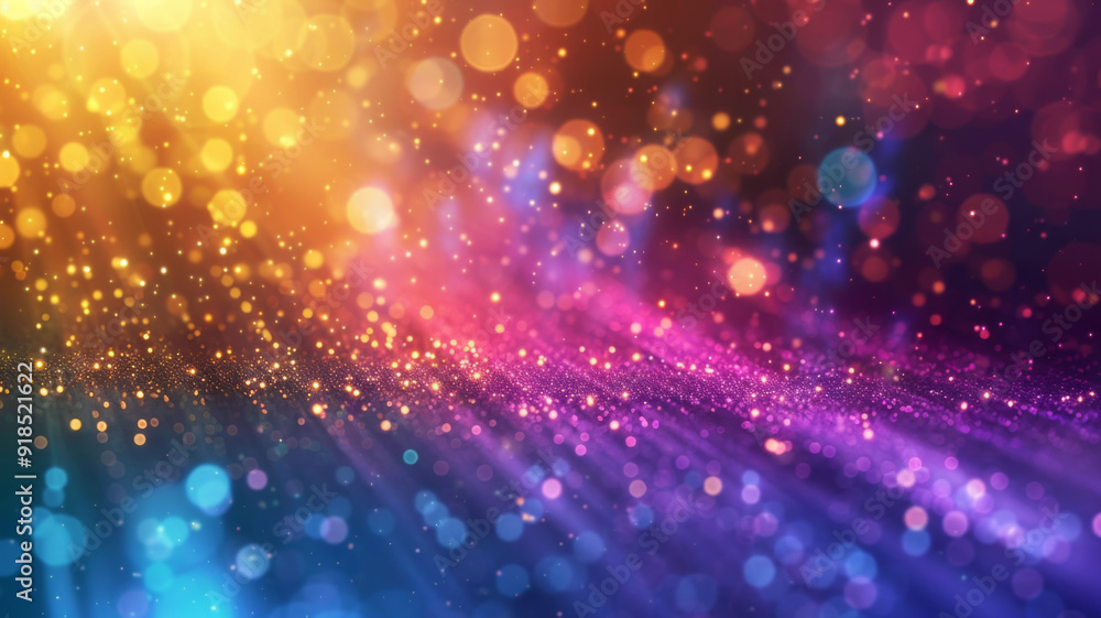 Poster Abstract Background with Colorful Glitter and Bokeh Lights