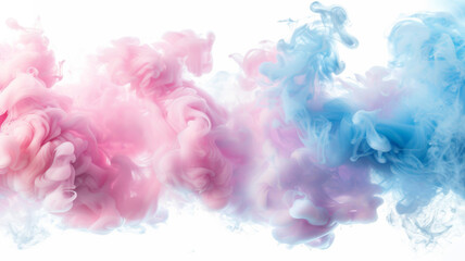 Fototapeta premium Pink and Blue Abstract Ink Swirls in Water