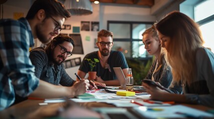 Fototapeta premium team of graphic designers creating visual content