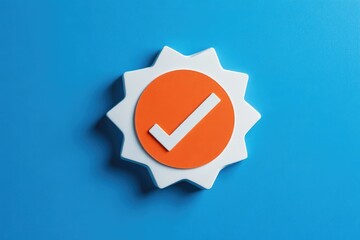 Official Guarantee Seal with Checkmark for Certification