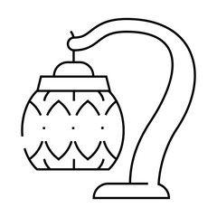 ancient style lamp line icon vector. ancient style lamp sign. isolated contour symbol black illustration