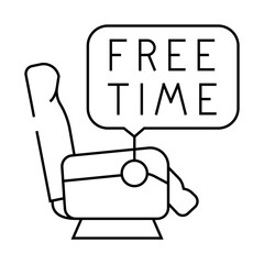 relaxation chair line icon vector. relaxation chair sign. isolated contour symbol black illustration