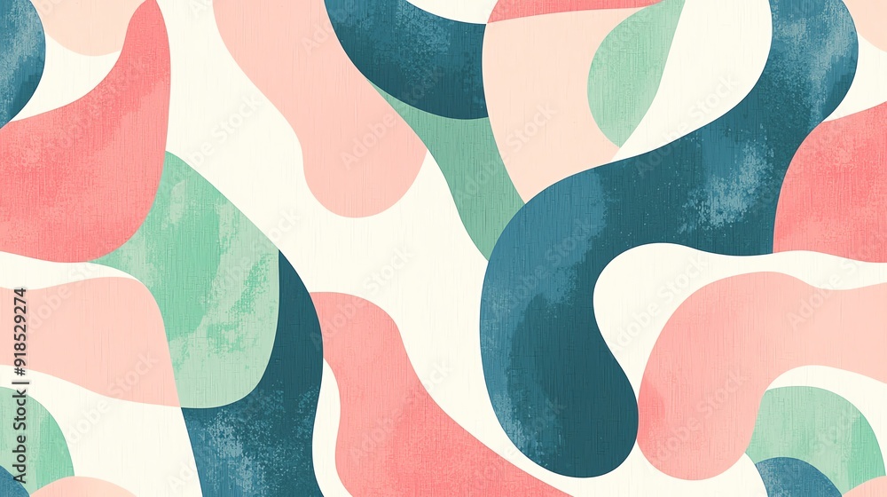 Poster colorful abstract shapes on a soft background create a modern and vibrant design perfect for art and