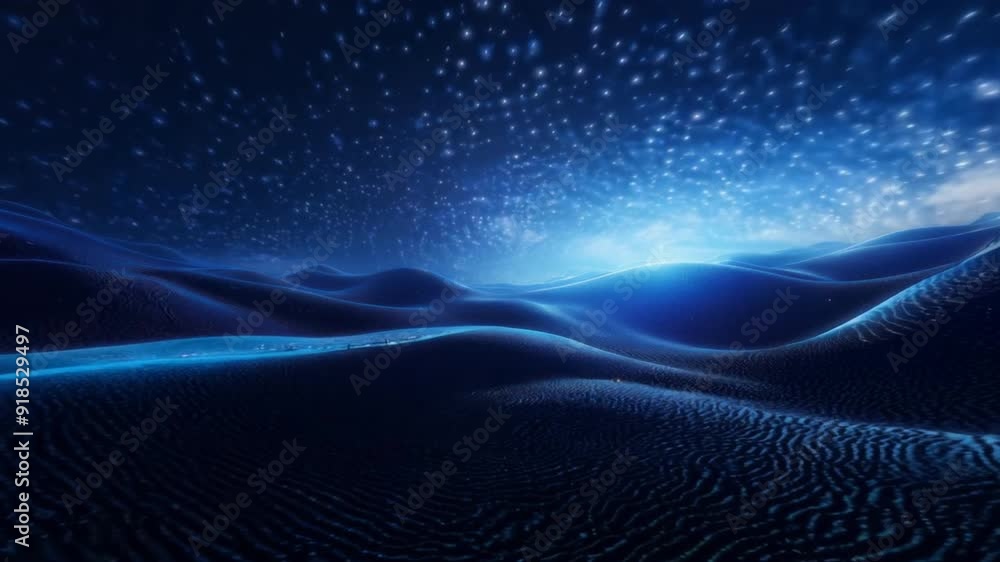 Poster particle wave with slanted curved dots