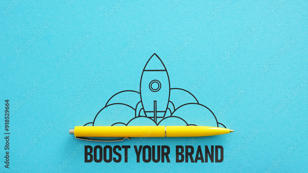 Poster boost your brand is shown using the text