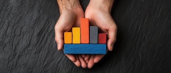 Closeup of hands holding a diversified portfolio chart with various asset classes displayed, investment, capital diversification