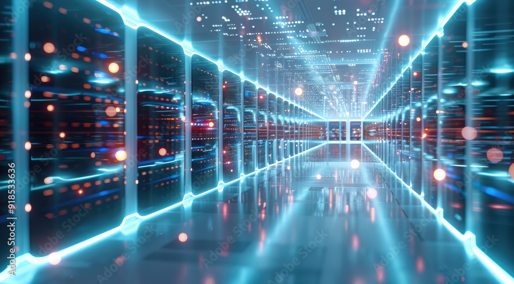 Leinwandbilder Secure network architecture with layered security approach. Generative AI.