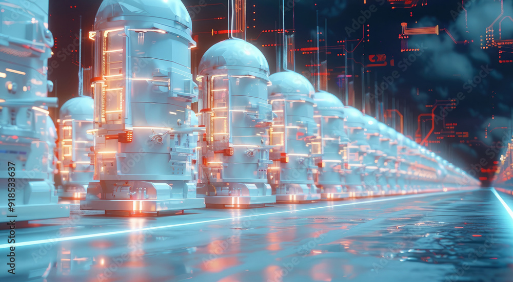 Leinwandbilder Secure network architecture with layered security approach. Generative AI.
