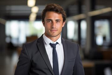 Fototapeta premium Young handsome man business uniform