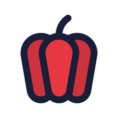 bell pepper flat line icon