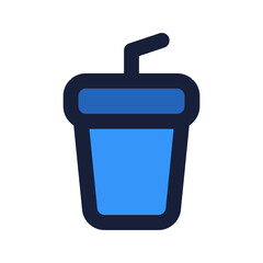 soft drink flat line icon