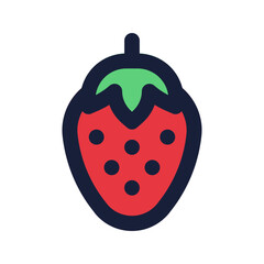 strawberry flat line icon