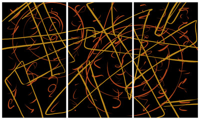 Modern interior triptych