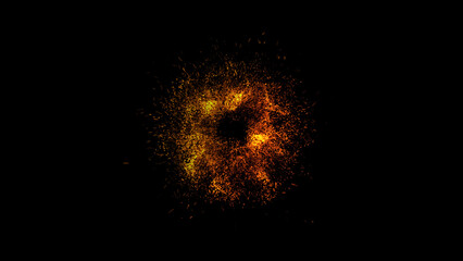 Ca bright magical flash resembles multi-colored and fiery fireworks
olorful fireworks flash in the dark sky