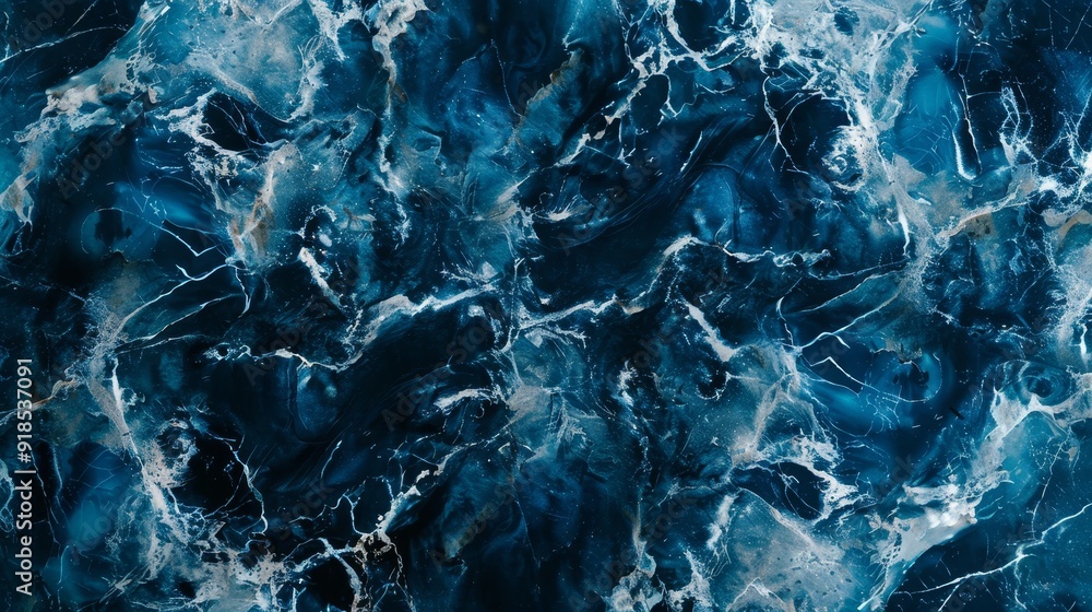 Poster abstract blue marble texture background with swirling veins and patterns. this image symbolizes natu