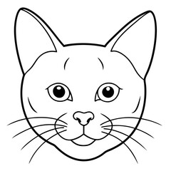 Best Cat  Head  line art, vector, Silhouette, illustration.
