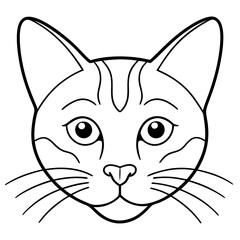 Best Cat  Head  line art, vector, Silhouette, illustration.
