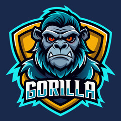 Obraz premium Gorilla mascot for sports and esports vector logo