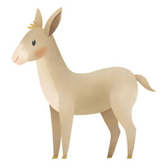 Obraz premium Illustration style cartoon cute, Donkey, simple and clean lines