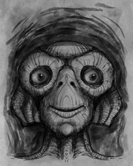 Alien creature, sketch - digital painting  © neurostructure