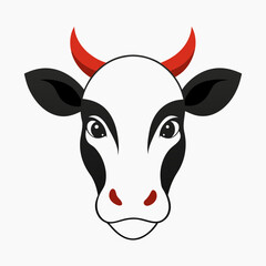Best  Cow  Head color, vector, illustration