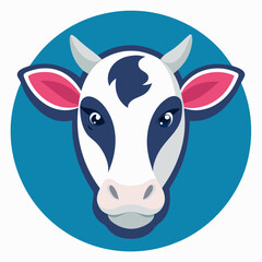 Best  Cow  Head color, vector, illustration