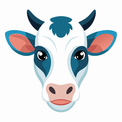 Best  Cow  Head color, vector, illustration