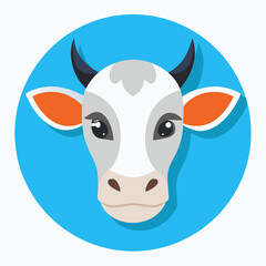 Best  Cow  Head color, vector, illustration