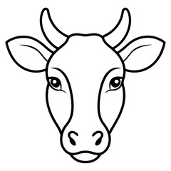 Best Cow  Head  line art  vector, Silhouette, illustration.
