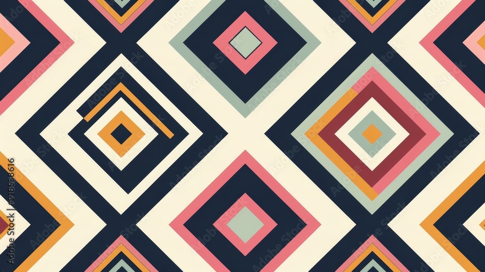 Aufkleber this image showcases a captivating geometric pattern composed of interlacing squares and diamonds in