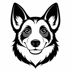 : Best Dog  Head  Silhouette Vector illustration