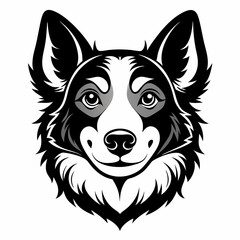 : Best Dog  Head  Silhouette Vector illustration