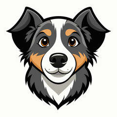 Best Dog Head, color Vector illustration
