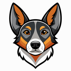 Best Dog Head, color Vector illustration
