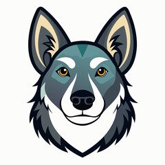 Best Dog Head, color Vector illustration
