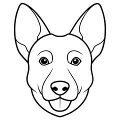 Best Dog Head line art,  vector, Silhouette, illustration
