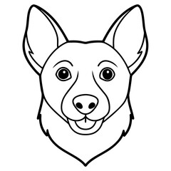 Best Dog Head line art,  vector, Silhouette, illustration